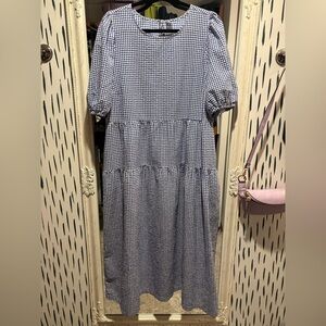 Blue and White Gingham Dress